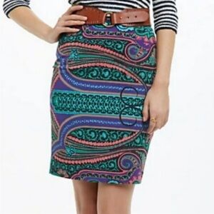 Anthropologie Plenty by Tracy Reese Pencil Skirt Paisley Boho Printed Size 0